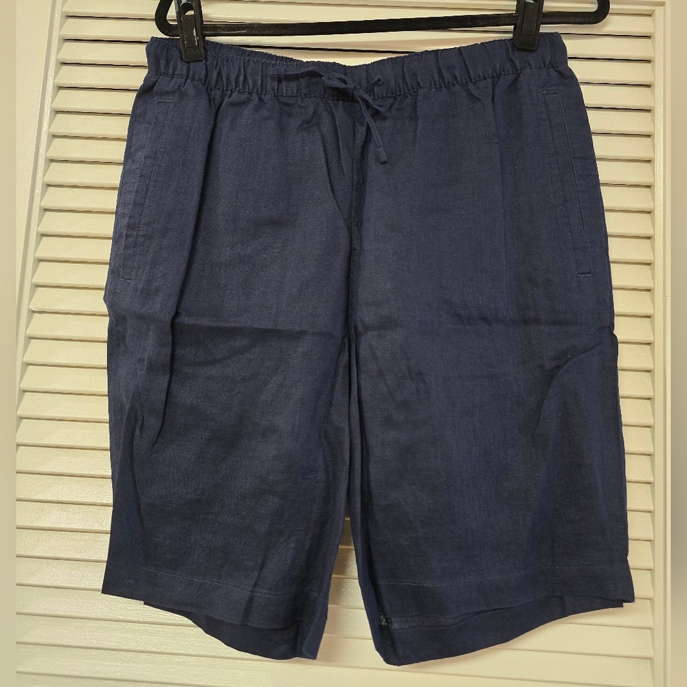 Find - (NWOT) Men's 100% Linen Navy Classic Shorts With Pockets & Drawstring